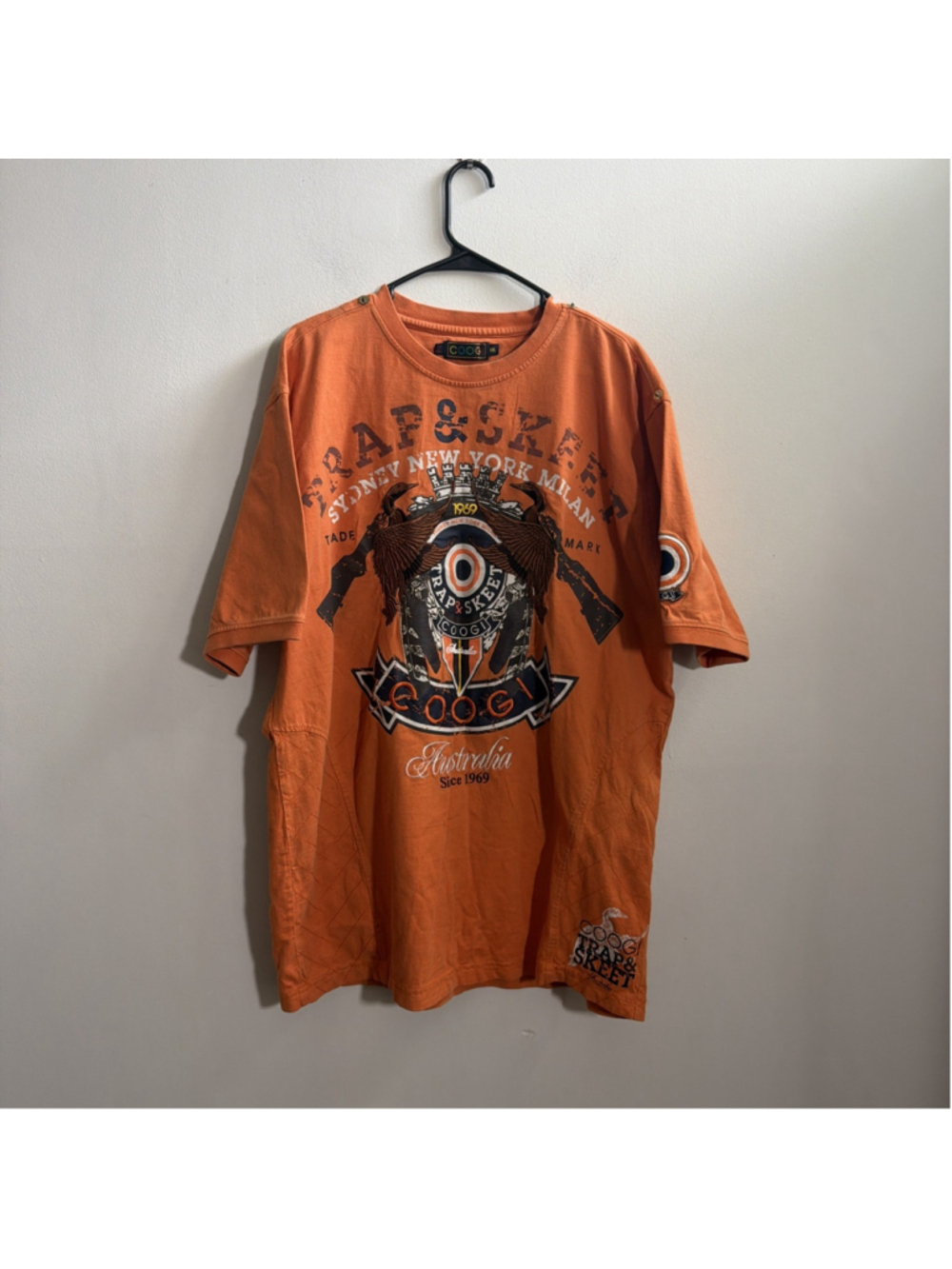 VTG Y2K MEN’S COOGI TSHIRT SIZE XXL 2XL ORANGE AUSTRALIA TRAP & SKEET ORANGE